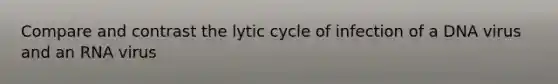 Compare and contrast the lytic cycle of infection of a DNA virus and an RNA virus