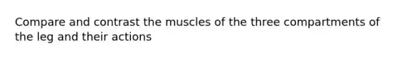 Compare and contrast the muscles of the three compartments of the leg and their actions