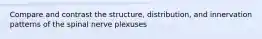 Compare and contrast the structure, distribution, and innervation patterns of the spinal nerve plexuses