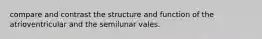 compare and contrast the structure and function of the atrioventricular and the semilunar vales.