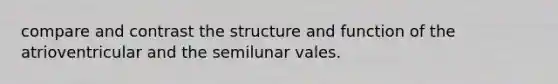 compare and contrast the structure and function of the atrioventricular and the semilunar vales.