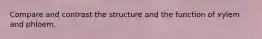 Compare and contrast the structure and the function of xylem and phloem.