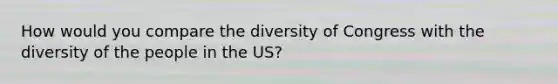 How would you compare the diversity of Congress with the diversity of the people in the US?