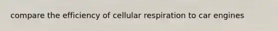 compare the efficiency of cellular respiration to car engines