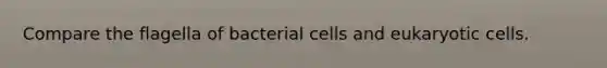 Compare the flagella of bacterial cells and <a href='https://www.questionai.com/knowledge/kb526cpm6R-eukaryotic-cells' class='anchor-knowledge'>eukaryotic cells</a>.