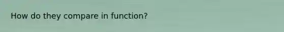 How do they compare in function?