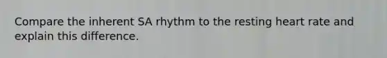 Compare the inherent SA rhythm to the resting heart rate and explain this difference.