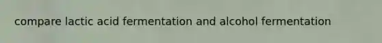compare lactic acid fermentation and alcohol fermentation