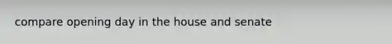 compare opening day in the house and senate