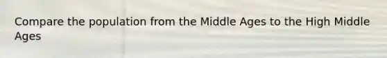 Compare the population from the Middle Ages to the High Middle Ages