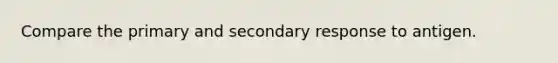 Compare the primary and secondary response to antigen.