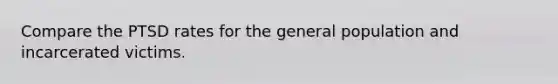 Compare the PTSD rates for the general population and incarcerated victims.