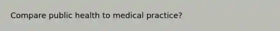 Compare public health to medical practice?