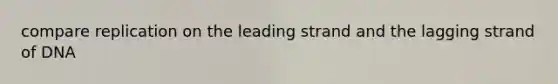 compare replication on the leading strand and the lagging strand of DNA