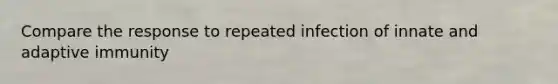 Compare the response to repeated infection of innate and adaptive immunity