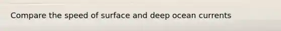 Compare the speed of surface and deep ocean currents
