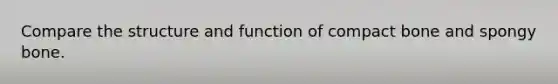 Compare the structure and function of compact bone and spongy bone.