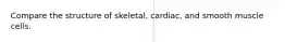 Compare the structure of skeletal, cardiac, and smooth muscle cells.
