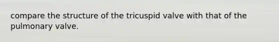 compare the structure of the tricuspid valve with that of the pulmonary valve.