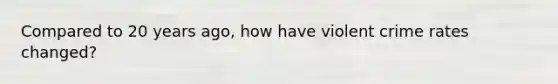Compared to 20 years ago, how have violent crime rates changed?