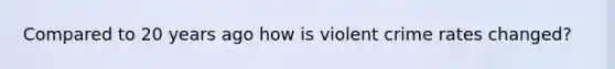 Compared to 20 years ago how is violent crime rates changed?
