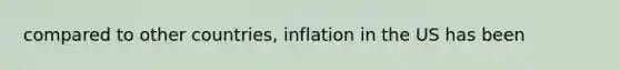 compared to other countries, inflation in the US has been