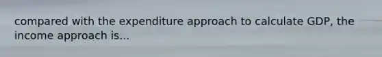 compared with the expenditure approach to calculate GDP, the income approach is...