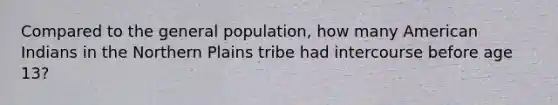 Compared to the general population, how many American Indians in the Northern Plains tribe had intercourse before age 13?