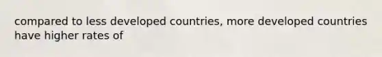 compared to less developed countries, more developed countries have higher rates of