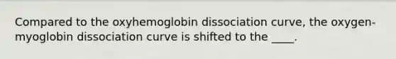 Compared to the oxyhemoglobin dissociation curve, the oxygen-myoglobin dissociation curve is shifted to the ____.