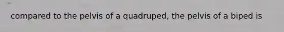 compared to the pelvis of a quadruped, the pelvis of a biped is