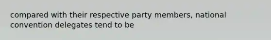 compared with their respective party members, national convention delegates tend to be