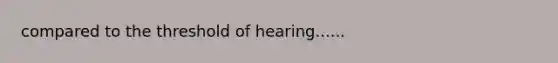 compared to the threshold of hearing......