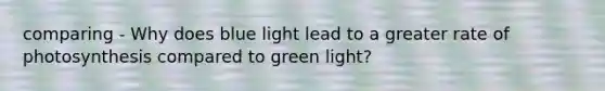 comparing - Why does blue light lead to a greater rate of photosynthesis compared to green light?