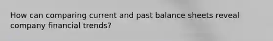How can comparing current and past balance sheets reveal company financial trends?