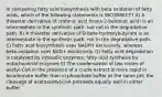 In comparing fatty acid biosynthesis with beta oxidation of fatty acids, which of the following statements is INCORRECT? A) A thioester derivative of crotonic acid (trans-2-butenoic acid) is an intermediate in the synthetic path, but not in the degradative path. B) A thioester derivative of D-beta-hydroxybutyrate is an intermediate in the synthetic path, not in the degradative path. C) Fatty acid biosynthesis uses NADPH exclusively, whereas beta-oxidation uses NAD+ exclusively. D) Fatty acid degradation is catalyzed by cytosolic enzymes; fatty acid synthesis by mitochondrial enzymes E) The condensation of two moles of acetyl-CoA in the presence of a crude extract is more rapid in bicarbonate buffer than in phosphate buffer at the same pH; the cleavage of acetoacetyl-CoA proceeds equally well in either buffer.