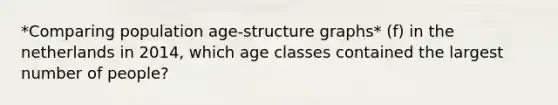 *Comparing population age-structure graphs* (f) in the netherlands in 2014, which age classes contained the largest number of people?