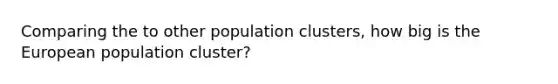 Comparing the to other population clusters, how big is the European population cluster?