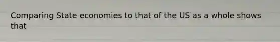 Comparing State economies to that of the US as a whole shows that