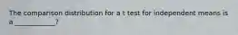 The comparison distribution for a t test for independent means is a ____________?