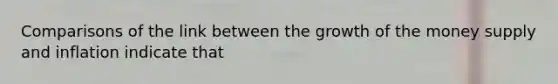 Comparisons of the link between the growth of the money supply and inflation indicate that