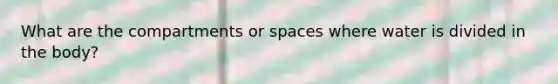 What are the compartments or spaces where water is divided in the body?