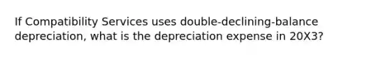 If Compatibility Services uses double-declining-balance depreciation, what is the depreciation expense in 20X3?