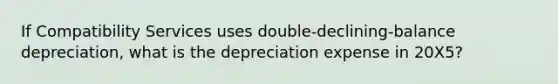 If Compatibility Services uses double-declining-balance depreciation, what is the depreciation expense in 20X5?