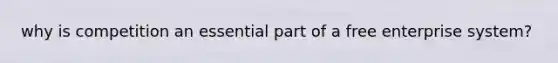 why is competition an essential part of a free enterprise system?