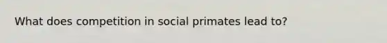 What does competition in social primates lead to?