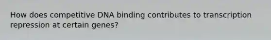 How does competitive DNA binding contributes to transcription repression at certain genes?