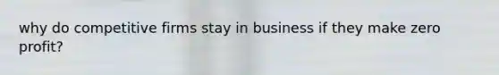 why do competitive firms stay in business if they make zero profit?