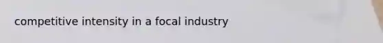 competitive intensity in a focal industry