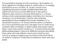 The competitive strategy of a firm pursuing a "think global, act local" approach to strategy-making A. entails little or no strategy coordination across countries. B. usually involves cross-subsidizing the prices in those markets where there are significant country-to-country differences in the product attributes that customers are most interested in. C. involves selling a mostly standardized product worldwide, but varying a company's use of distribution channels and marketing approaches to accommodate local market conditions. D. is essentially the same in all country markets where it competes but it may nonetheless give local managers room to make minor variations where necessary to better satisfy local buyers and to better match local market conditions. E. involves having strongly differentiated product versions for different countries and selling them under distinctly different brand names (one for each country or group of neighboring countries) so that there will be no doubt in customers' minds that the product is more local than global.